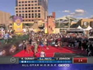 NBA O.J. Mayo sinks the unsinkable shot from the stand in th