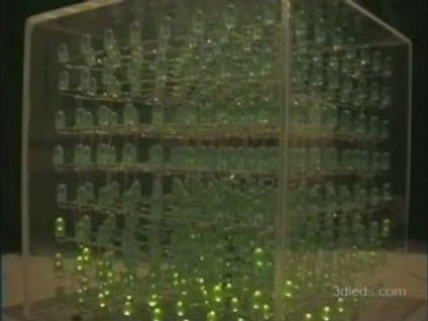 This is a true 3d display made with 512 green leds 8x8x8