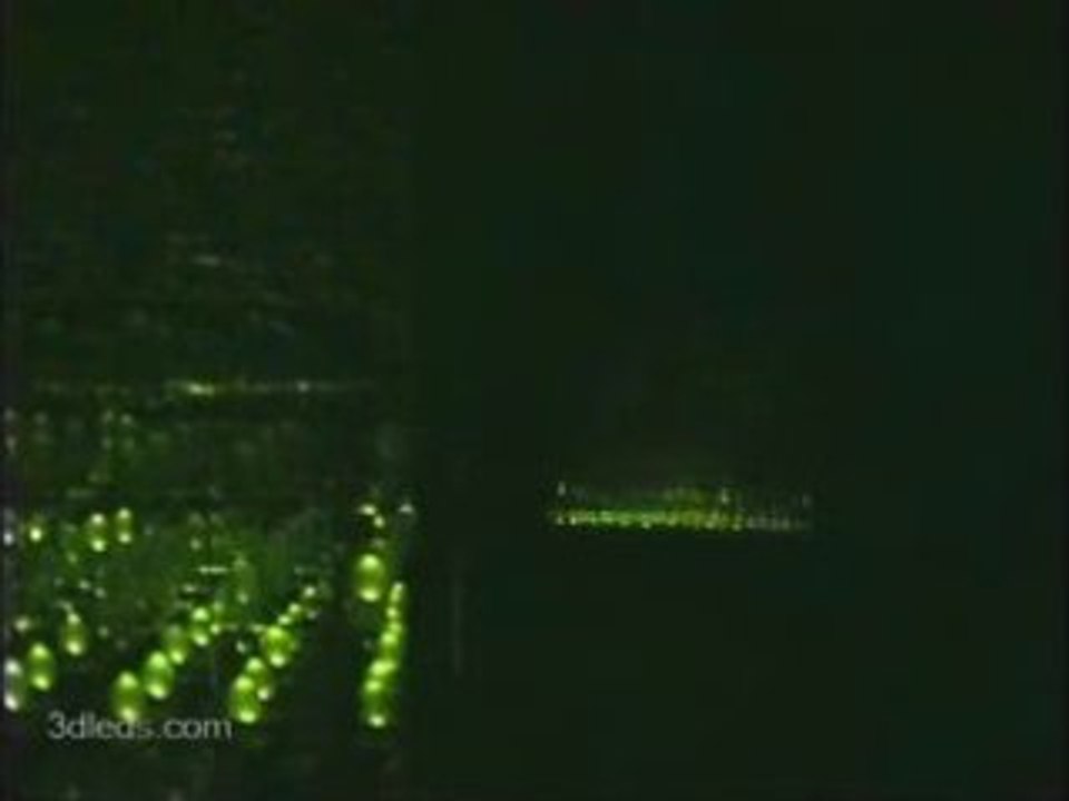 3d led display view with reflection
