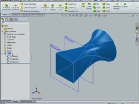solidworks 2009 Loft FeatureWorks surface design