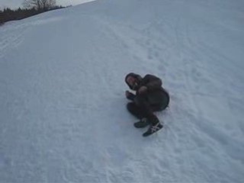 Emmanuel dans la neige du Salève..