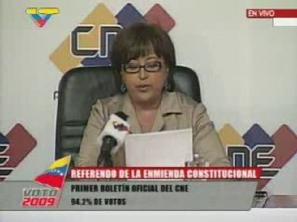Ganó el SÍ a la enmienda en Venezuela. Anuncio del CNE