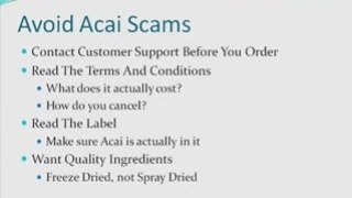 How to Avoid Acai Berry Scams