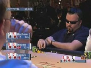 Poker EPT2 Copenhagen Jensen vs Fagerli vs Hachem vs Sampson