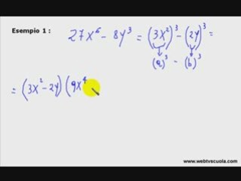 Matematica: Esercizi Somma e Differenza Cubi - Scomposizione