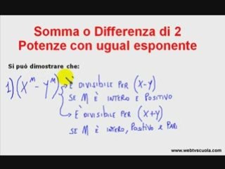 Matematica:Esercizi Somma Differenza Potenze Ugual Esponente