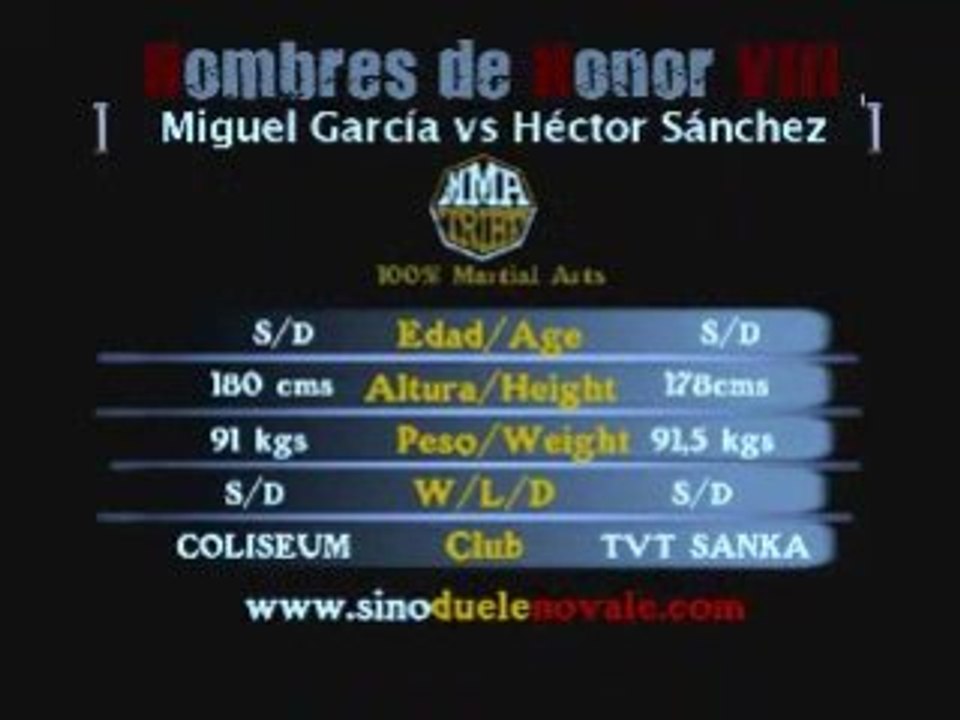 Hombres de Honor VIII - Miguel García vs Héctor Sánchez