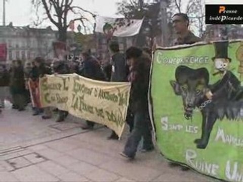 Manif des étudiants chercheurs Amiens 19/02/09