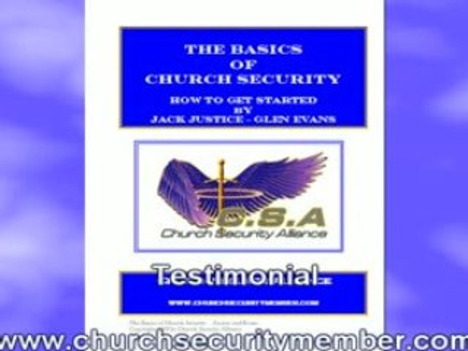 Testimony for Church Security Book