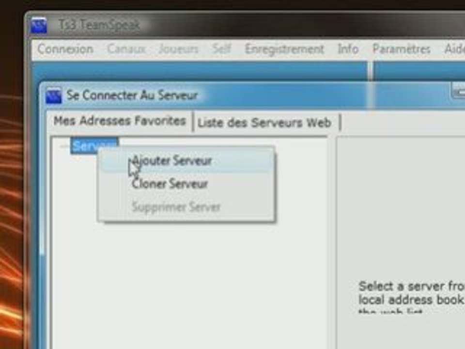Enregistrer un serveur TS