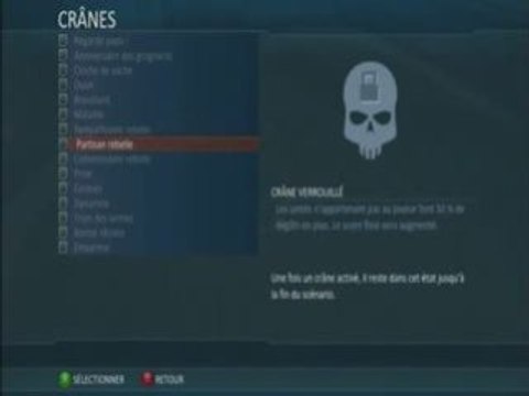 Halo Wars: Liste des crânes