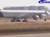 Airbus A340-600 - Heavy braking on landing