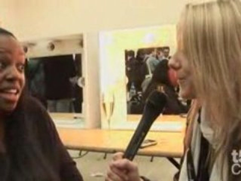 Backstage at Aquascutum with make up artist Pat McGrath