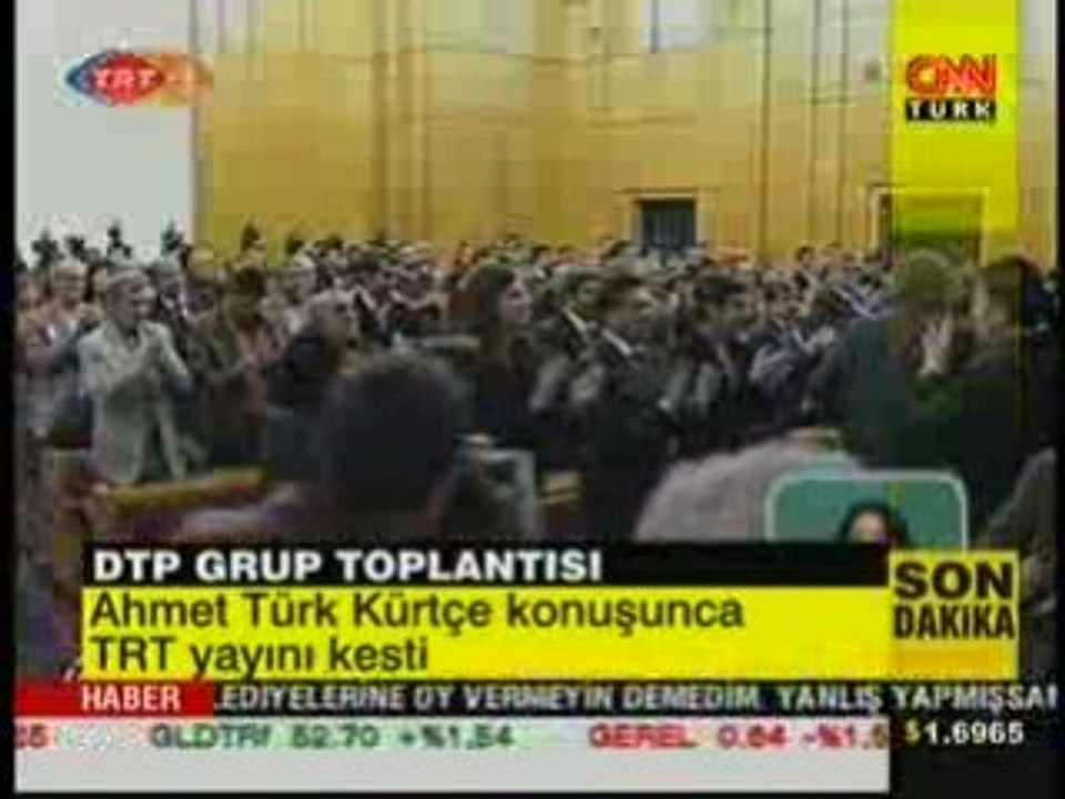 Ahmet turk kurtce konustu TRT canli yayini kesti sansurledi
