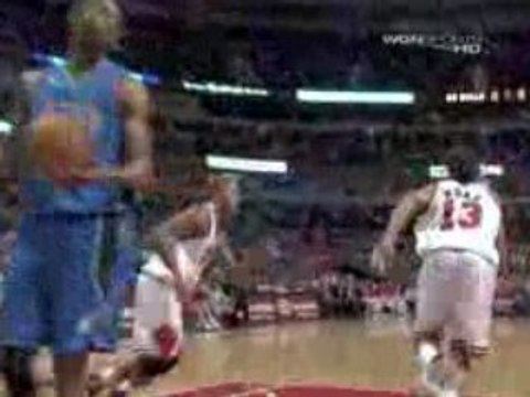 NBA John Salmons with a nice feed inside to Derek Rose for t