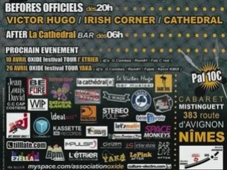 Pub Oxide Festival II @ Cabaret Mistinguett Nimes 28 Mars