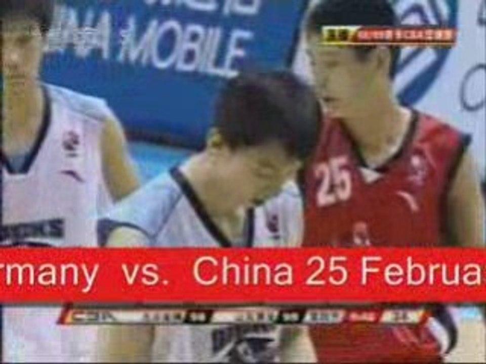 live stream Germany  vs.  China today 25 February 2009