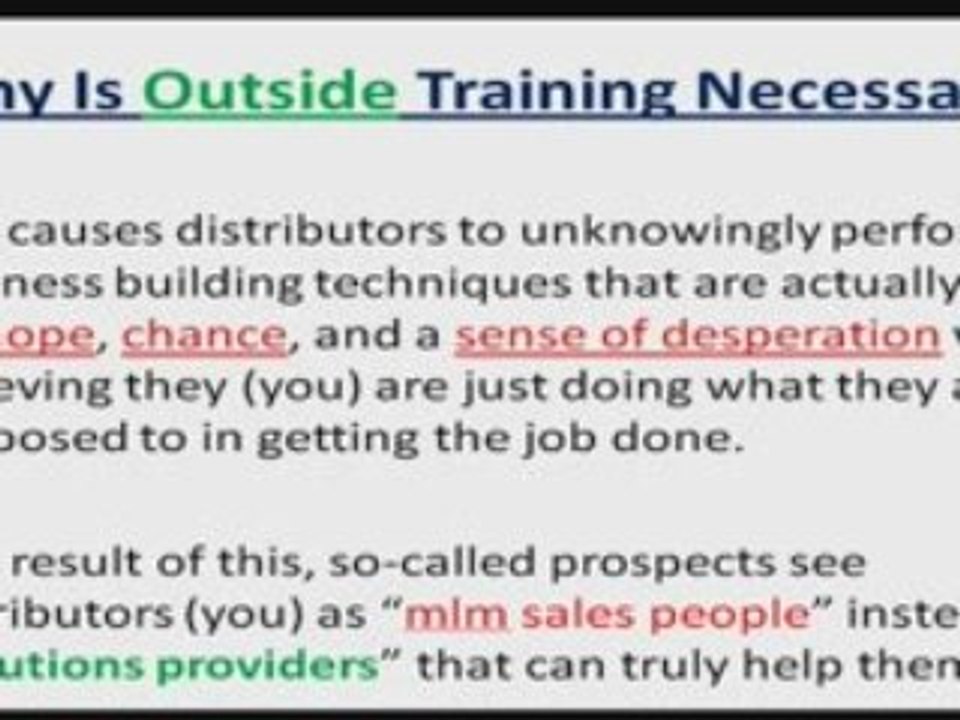 The BEST Training in Network Marketing is NOT From Compan...