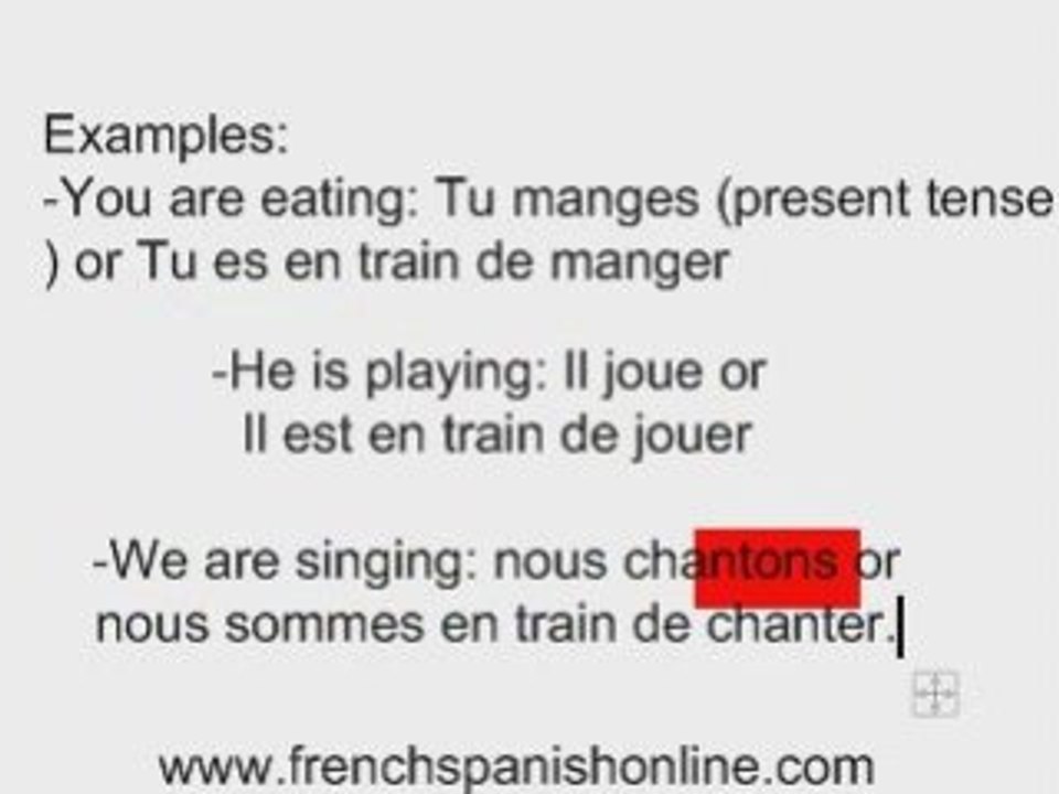 Present Continuous in French