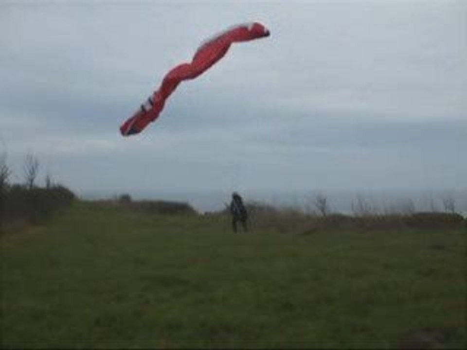 gleitschirm start s an der Kante Toplandung 28.02.2009