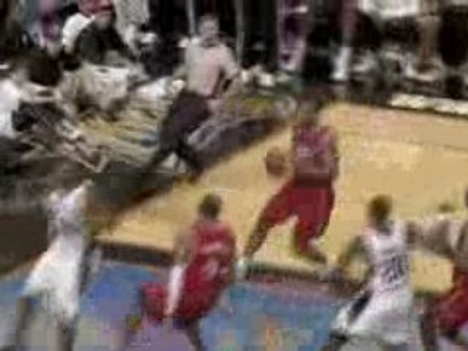NBA Andre Iguodala goes behind the back on the fast break to