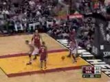 NBA Beasley steals the ball and makes a bounce pass to Chalm