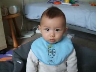 Elio, 8 months, happy.