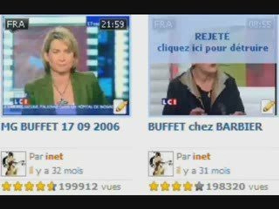 Censure après 198.320 vues et non censure de MG BUFFET