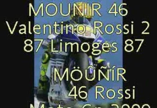 MOUNIR 46 Limoges 87 valentino rossi 2009