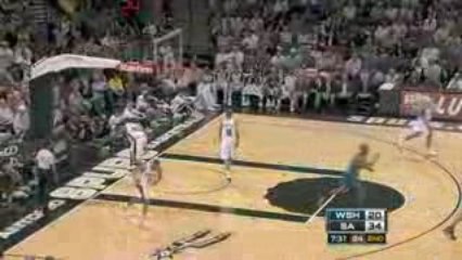 NBA Andray Blatche goes over his shoulder to Nick Young for