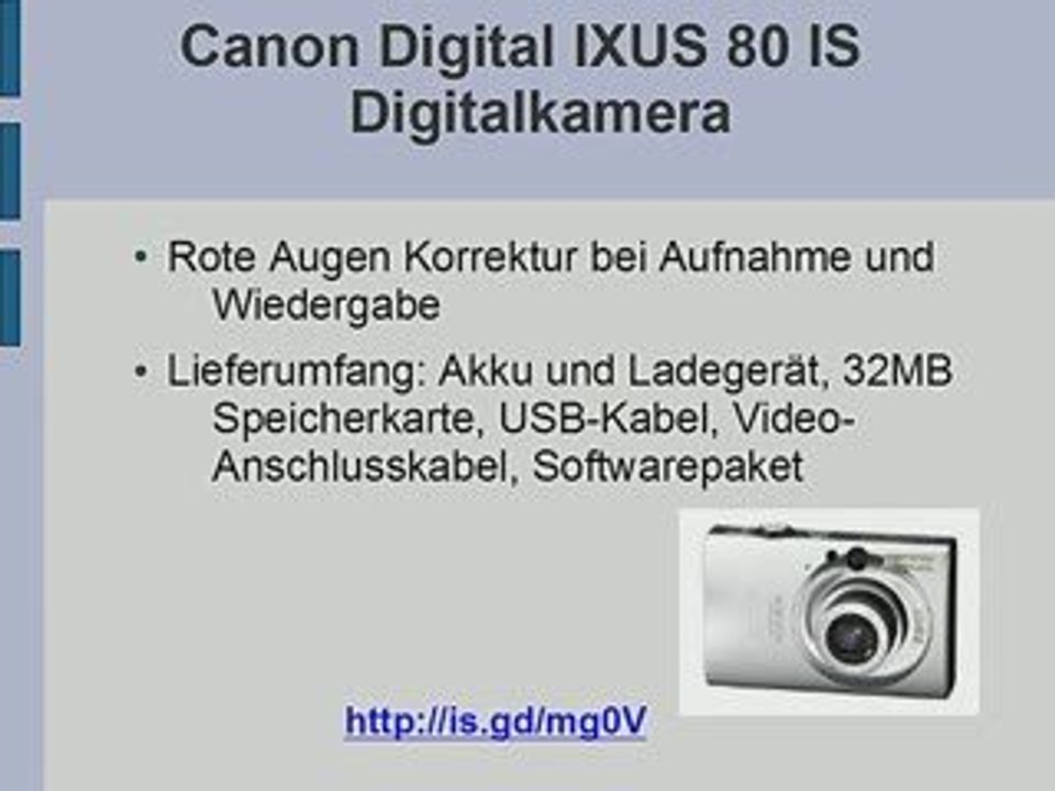 Canon Digital IXUS 80 IS