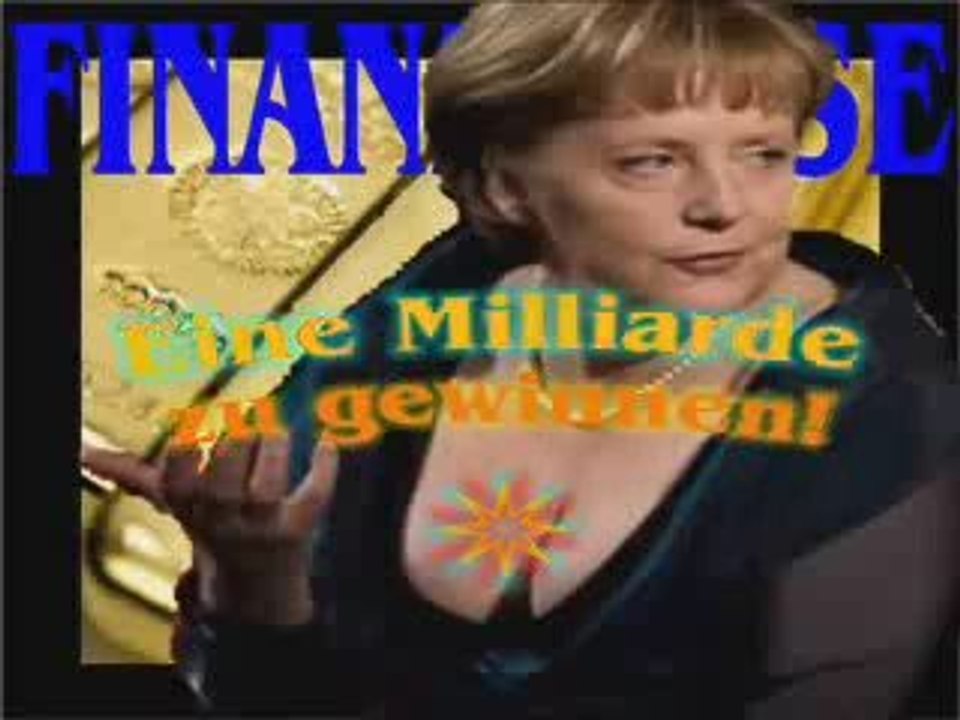 Frau Merkel erklaert die Ursache der Finanzkrise