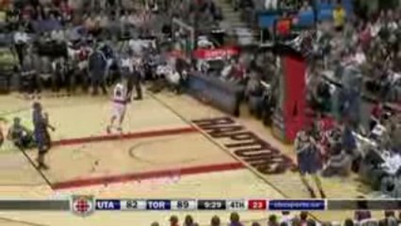 NBA Deron Williams hustles for the steal and Andrei Kirilenk