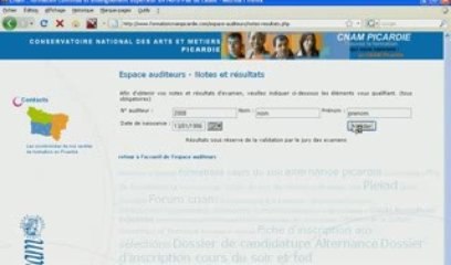 Comment consulter sa note sur internet au Cnam Picardie