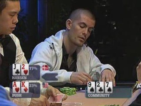 Poker EPT 1 Monte Carlo Bush plays well vs Gus Hansen