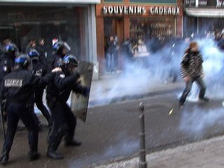 Affrontement quartier gare Strasbourg manif étudiante