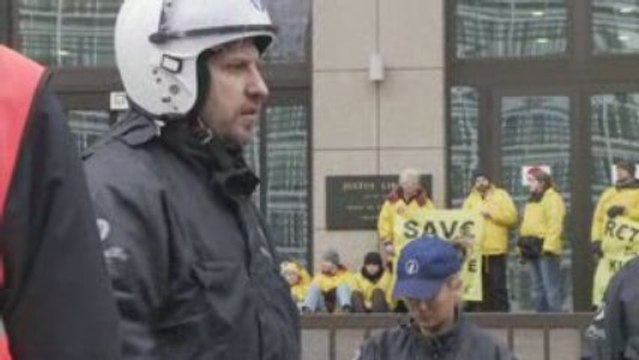 Manifestation de Greenpeace à Bruxelles le 10 mars 2009