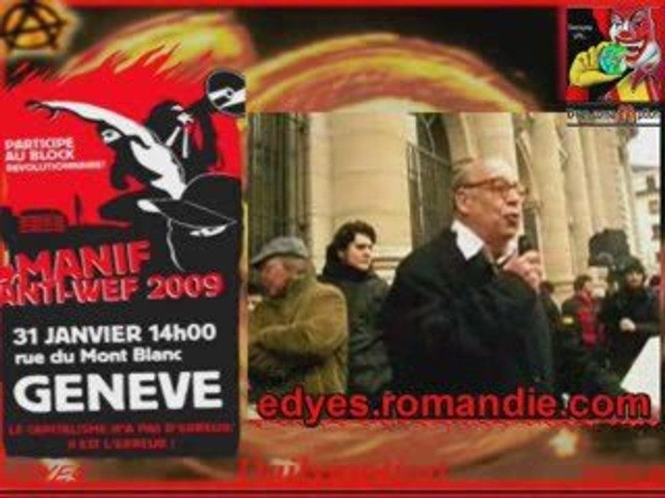 Jean Ziegler à la manif anti-davos 2009 à Genève