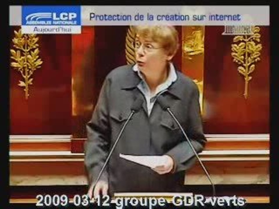 AN loi PCI Martine Billard groupe GDR verts 2009-03-12