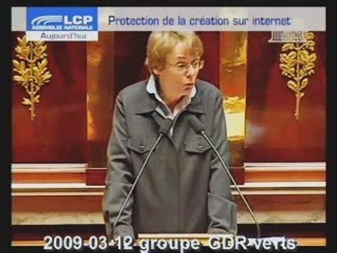 AN loi PCI HADOPI Martine Billard groupe GDR verts
