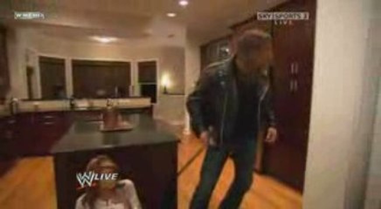 wwe triple h attacks randy orton's house raw