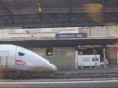 Arrivée d'un TGV à Paris Est