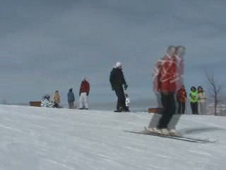 1ere descente d'aurelien en snow !