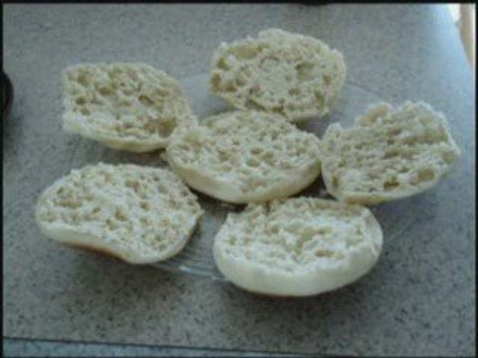Egg sandwich with Peppers and cheese on English Muffin