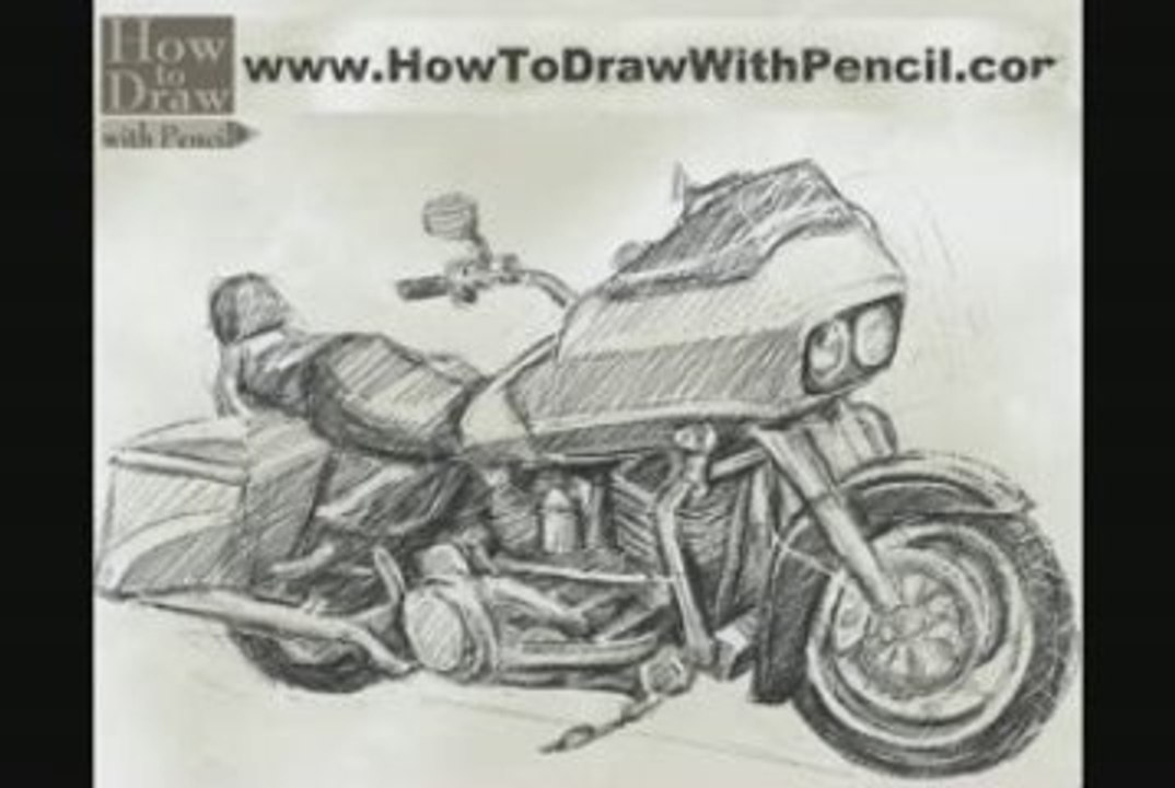 How To Draw Bike (Harley-Davidson) ROAD GLIDE
