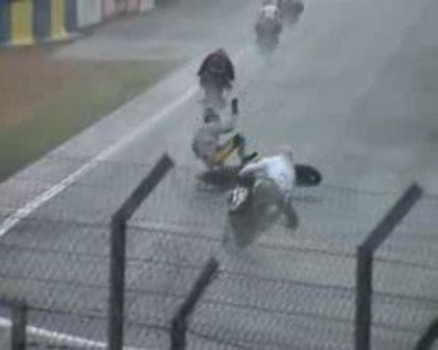glissade et chute moto lemans 1000cm3