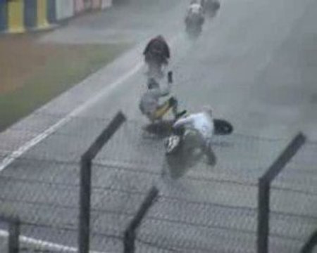 glissade et chute moto lemans 1000cm3