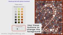 Interactive visual eye test with optical movement