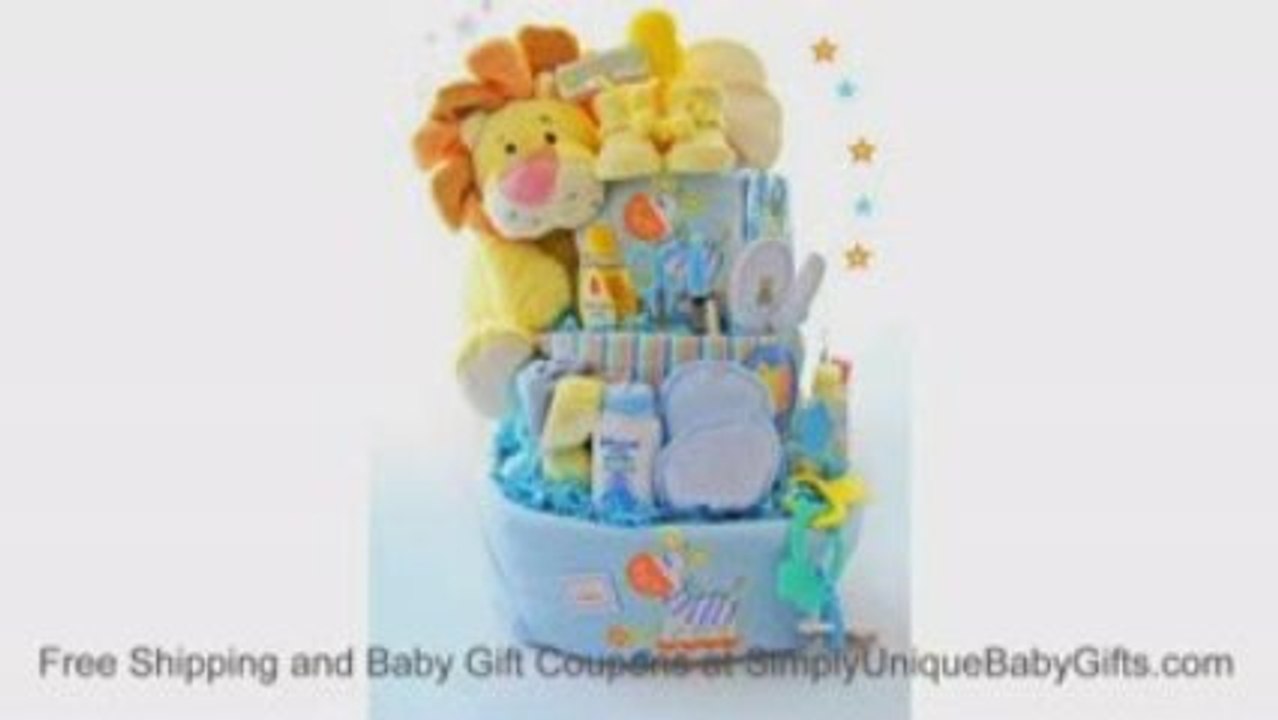 Baby Boy Diaper Cake Gift Makes a Perfect Baby Shower Center