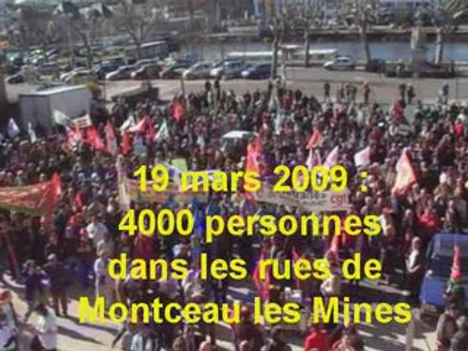 19 mars 2009 : 4000 manifestants à Montceau les Mines (71)